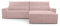 Ecksofa Denver L – Ottomane beidseitig montierbar, Ecksofa aus Cord, Couch für Wohnzimmer, Schlafsofa Sofagarnitur Eckcouch L-Form Cordstoff mit Bettkasten und Schlaffunktion (Poso 145 Rosa)