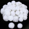 50 Stück weiße Garn-Pompons, Valentinstag-Garn-Pompons, Bälle für Bastelarbeiten, Zuhause, Valentinstag, Urlaub, hängende Dekorationen (4,5 cm, 5,5 cm)