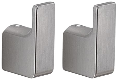 Gedy Pirenei Set mit 2 Kleiderbügeln aus gebürstetem Messing | L 2 x T 3,3 x H 5,3 cm (pro Einheit) | Messing | Wandschrauben + Dübel | gebürstet
