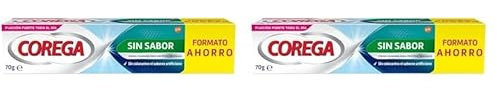 Corega Sin Sabor, Crema Fijadora Para Prótesis Dentales, Fijación Fuerte Todo el Día, Sin Zinc, 40 g (Paquete de 2)