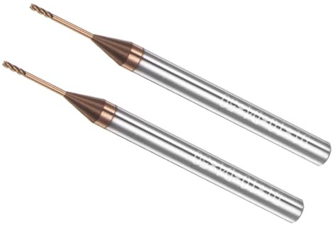 CoCud Fresas de Extremo de Nariz Cuadrada Corte de 1mm x 10mm 2Pcs | Largo Alcance, Recubrimiento de Titanio Nanoescala Carburo de Tungsteno de 4 Flautas para Router CNC