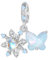 Schnee Anhänger für Pandora Armbänder, 925 Sterling Silber Weihnachts Schmetterlings Perlen charm anhänger, Geschenk für Frauen und Mädchen
