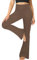 FuelMeFoot Flared Yogahose Damen Leggings High Waist Schlaghose Blickdicht Leggins Bootcut Jogginghose Jazzpants mit Bauchkontrolle Fitness. 1 Pack-08-Mokka S