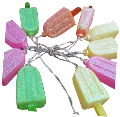 Warmhm Farbige Eiscreme Popsicle Lichterkette Mit Led-lichtern Batteriebetrieben Kreative Dekoration Für Garten Terrasse Party Weihnachten Hochzeit