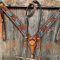EQUIGEAR Western-Leder-Set mit handgefertigtem Kopfstück und Vorderzeug mit Zügeln. /Size-Full,Cob,Pony AV-035 (Full)