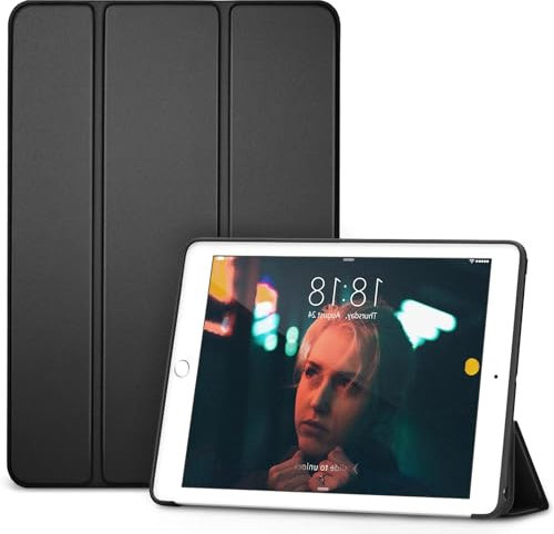 [TECH SHEK] iPad Mini 5 2019/Mini 4 2015 (5th/4th Generation 7.9 inch) • Slim Lightweight Smart Shell Stand Cover • with Translucent Frosted Back Protector • with Auto Wake/Sleep • (Black)