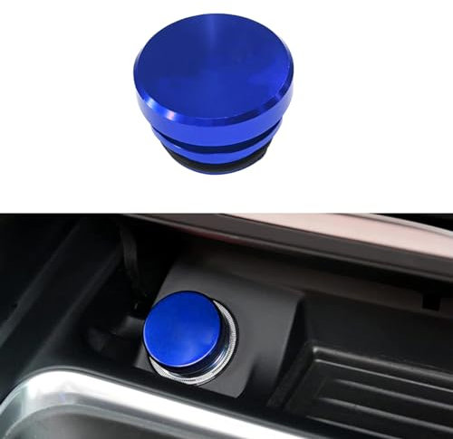 JNNJ Auto Zigarettenanzünder Abdeckkappe, Aluminium Staubschutzkappe Für Zigarettenanzünder Stecker, Universal Auto Zigarettenanzünder Kappe Für Auto(Blau)