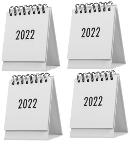 NUOBESTY 4 Stück 2022 Mini-Tischkalender Mini Staffelei Kalender Chinesischer Neujahrskalender Schreibtischkalender schreibtischzubehör Ornament Taschenkalender Desktop-Kalender 2022 Papier