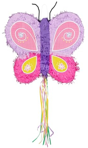Boland 30985 - Pinata Schmetterling, 43 x 48 x 10 cm, Butterfly, Hängedeko, Dekoration für Geburtstag, Mottoparty und Karneval