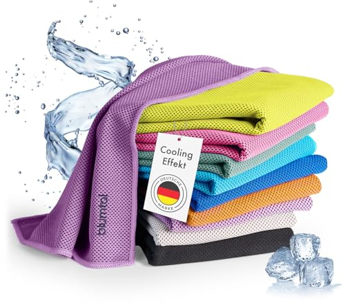 Blumtal Kühlhandtuch - kühlendes Handtuch als Sporthandtuch - Mikrofaserhandtuch mit Kühlfunktion - Fitness Handtuch 100x30 cm - Kühltuch Cool Towel mit Tasche - Fitnesshandtuch - Sport Handtuch Lila
