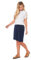 kraftd Shorts For Women UK - Ladies Knee Length Stretch Summer Shorts With Pockets Lightweight Casual Outdoor Walking Hiking Holiday (Navy, 14)