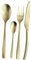 Lebrun Couverts CABANA OR BLANC - Ménagère 16 pcs - Service de table pour 4 personnes - 4 cuillères à soupe, 4 cuillères à café, 4 fourchettes, 4 couteaux de table - Design moderne - Marque Française