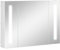 kleankin Armadietto con Specchio da Bagno a Parete in MDF con 3 Armadietti, 3 Ripiani e Luce LED, 90x15x65 cm, Bianco