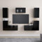 SECOLI TV Schrank hängend TV Board hängend TV lowboard fernsehschrank Hängeschrank Hängeboard Wohnwand Wohnwand Wohnzimmer-Schwarz-7-tlg