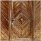 Wallario Glasbild Alte Holztür mit diagonalem Muster - 55 x 55 cm Wandbilder Glas in Premium-Qualität: Brillante Farben, freischwebende Optik
