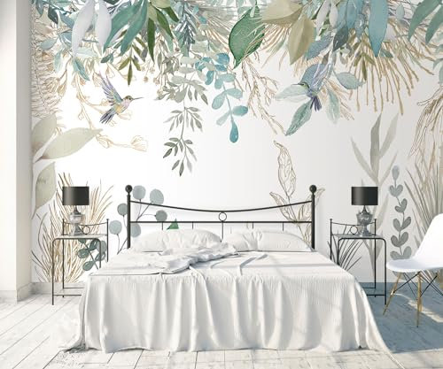songqians Papier Peint Panoramique Plantes tropicales fleurs Papier Peint 3D Tapisserie Murale Décoration Chambre Salon -S004-350cmx250cm