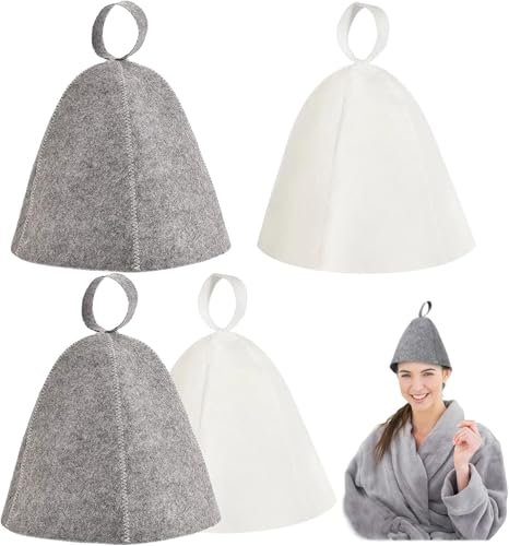 4 piezas Sombrero de Sauna para Hombres y Mujer Baño, Gorro Sauna de Fieltro, Gorro de Sauna de Fieltro, Gorros de sauna, Gorros de sauna de fieltro, Gorros de sauna ideales para hombres y mujeres