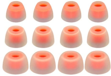 Rhinent Premium Earbuds Silicone Tips For JBL Tune Beam Tws Earbuds Tips, Fit Charging Case, Compatible with JBL Wave Beam/JBL Wave Buds/JBL Wave Flex 2 in Ear Eartips SML 12pcs (Transparent White)