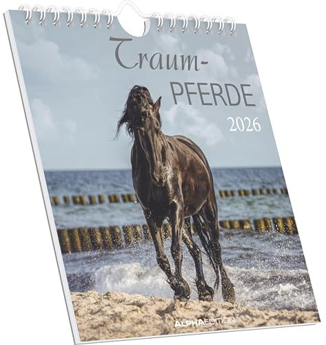 Traumpferde 2026 - Postkartenkalender 16x17 cm - Horses - zum Aufstellen oder Aufhängen - Monatskalendarium - Gadget - Mitbringsel - Alpha Edition