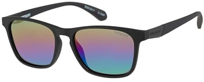 Superdry SDS-5017 Men's Sunglasses 104P Rubbersied Black/Oil Slick Mirror