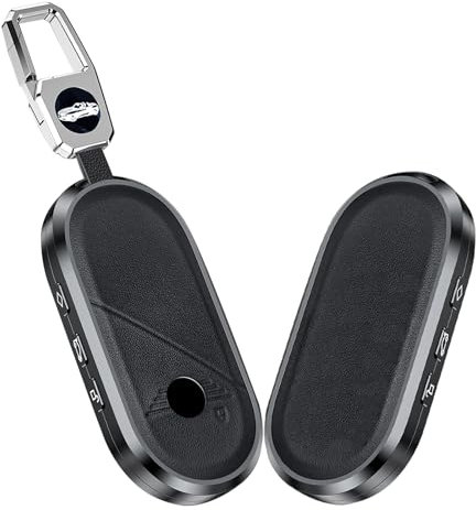 KUNIO Keyless Coque de clé pour BMW Mini Countryman Cooper One 2023 2024 2025 Alliage d'aluminium Protection Boîtier de clé Porte-clés Étui à clés Noir