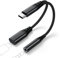 USB C auf 3,5mm Klinke Kopfhörer Adapter und Laden,2-in-1 Type C auf 3.5mm Klinke Adapter mit PD 60W Schnellladung,USB C zu Schnellladung Aux Audio für Samsung iPhone 15 16 Type C Devices(Schwarz)
