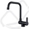 Robinet de cuisine pour fenêtre avant rotatif à 360 ° 2 modes de pulvérisation robinet d'évier pliable à levier unique (noir mat)