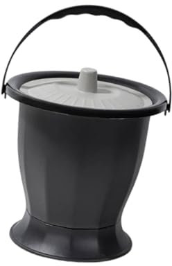Amagogo Kammer -Topf, Spitzkammereimer mit Deckel, Urinal Eimer, tragbarer Toiletten Urinal Nacht Urinalkrug für ältere Heimgebrauch, Grau
