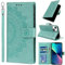 Pnakqil Coque pour Apple iPhone 13 avec Dragonne Portable, Téléphone Etui Protection, Pochette Portefeuille Porte-Cartes Support Rabat Cuir PU Magnétique Étui avec TPU Phone Housse, Vert