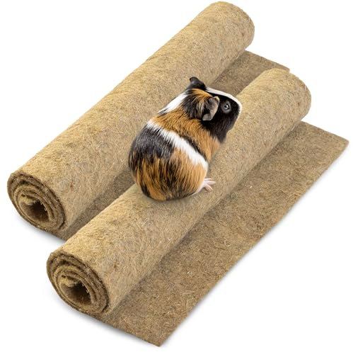 napfpower Hanfmatten für Nager (2 STK.) - Größe 100 cm x 50 cm, 5 mm Dicker Nagerteppich aus 100% Hanf - Nagermatten für Kaninchen, Hasen, Hamster - biologisch abbaubare Hanfmatte (2er Set)