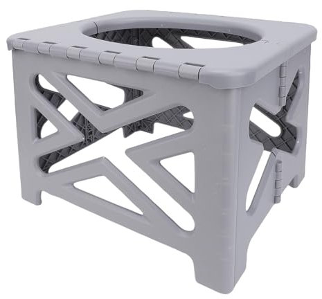 Toilettes de Camping Portables pour Adultes, Toilettes de Voyage Pliables avec Couvercle 220,46lbs de Chargement de Chargement de Randonnée Extérieure Utilisation de Canotage,