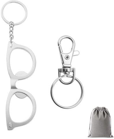 Brillen-Schlüsselanhänger Geschenk für Männer & Frauen - Schlüsselring mit Flaschenöffner in Brillenform, Metall-Deko-Anhänger für Rucksäcke, Originelles Geschenk für Teenager