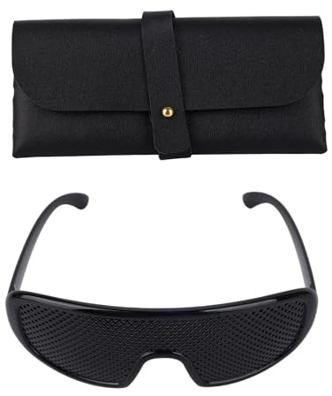 lasuroa Korrekturbrille, Leichte Myopie Lochbrille zur Verbesserung der Sehkraft Komfortabel Sehkorrekturbrille mit PU-Box zur Verbesserung der Sehkraft