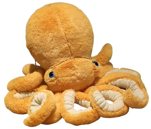 Xiyocadt Oktopus Kuscheltier, Plüsch Oktopus Kuschelkissen Puppe, Krake Plüschtier, Tintenfisch Stofftier Spielzeug Geschenk für Kinder Mädchen Jungen Freunde (30cm,braun)