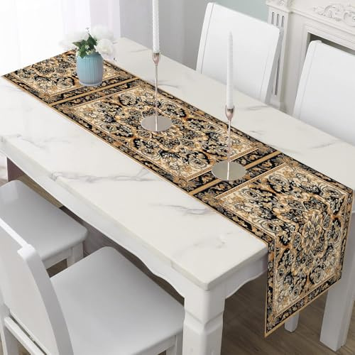 Tischläufer 40x180 cm Barock Geblümt Küchentischläufer für Esszimmer Orientalisch Mandala Läufer Dekoration Viktorianisch Ornament Tischdeko für alle Jahreszeiten