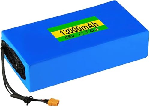 Caimcie 48V 13AH Electric Bicycle Battery, Waterproof PVC 13S5P E-Bike Rechargeable Battery with Charger and BMS for 200W-800W Motors XT60