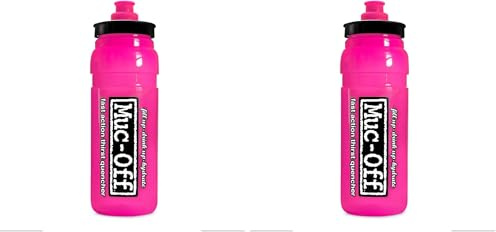 Muc-Off Gourde Sport Elite Fly Rose, 550 Millilitres - Bidon Eau Sport léger, sans BPA, avec Bouchon Ergonomique pour un meilleur Écoulement du Liquide - Gourde Eau 100% Recyclable (Lot de 2)