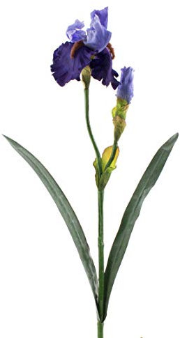 artplants.de Künstliche Iris, blau, Deluxe, 70cm - Kunstblume