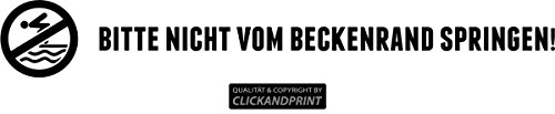 CLICKANDPRINT Aufkleber » Bitte Nicht vom Beckenrand springen!, 70x9,8cm, Schwarz • Wandtattoo/Wandaufkleber/Wandsticker/Wanddeko/Vinyl