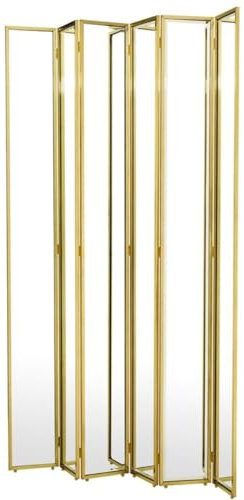 Casa Padrino Luxus Raumteiler mit Spiegelglas Gold 150 x H. 220 cm - Luxus Möbel