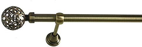 Sento 19mm Metall Gardinenstange Vorhangstange 1-läufig Messing Antik Classic Adel 200 cm