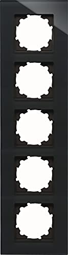 HK07 - Glas-Abdeckrahmen 5-Fach, Farbe: schwarz