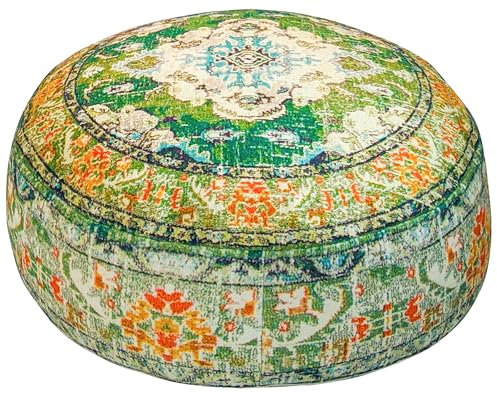 Mandala Life ART Bohemian Yoga Dekor Boden Kissenbezug - 60x20 cm - Runder Meditation Kissenbezug - Bedruckter Baumwollte Hocker