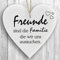 Herzschild Holzherz Holzschild 16 x 16 cm Freunde sind die Familie die wir Uns selbst aussuchen weiß Dekoschild Wandschild Schild Holz Geschenk