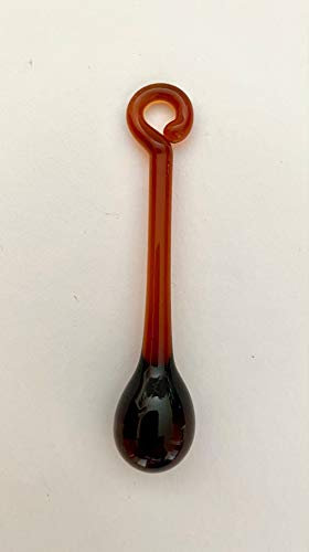 Glastropfen, Glas Zapfen, Glas Anhänger mit Öse, Länge ca. 6-7 cm Schoko-braun