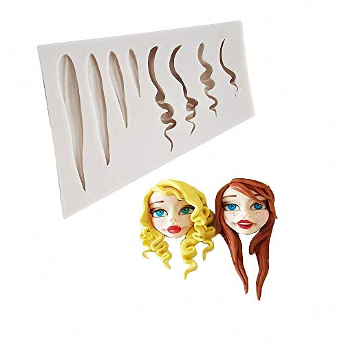 Silikonform für Mädchen, Puppe, Haare, Fondant, Kuchendekoration, Modelliermasse