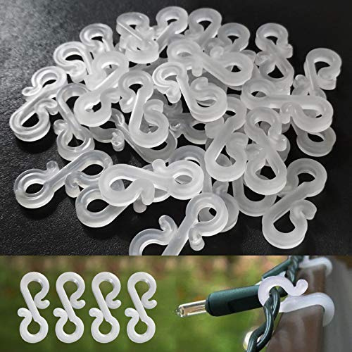 BYSMAH 60 Pack Gutter Hooks for Outdoor Lights, Heavy Duty Christmas Light Clips, Weatherproof & Reusable S-Clips for Hanging String, Icicle & Curtain Fairy Lights (White)