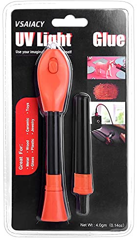 UV Glue kit with Light, UV Light Glue Pen Kit 5 Seconds Plastic Welder UV Light Repair Pen,Super Strong Bonding Tool,Clear Adhesive Liquid (One Pen+Refill Pen)