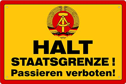 Deko Blechschild 20x30cm Halt Staatsgrenze Passieren verboten