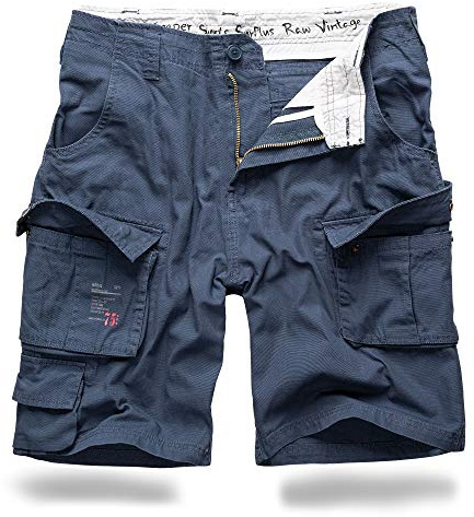 Trooper Cargo Shorts Herren – 100% Baumwolle, Robuste Militär Shorts mit vielen Taschen, Bequeme Outdoor Freizeit Arbeit Short